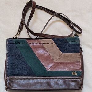 VTG The Sak Crossbody Iris Multitone Leather Demi Bag w/ Adjustable Strap